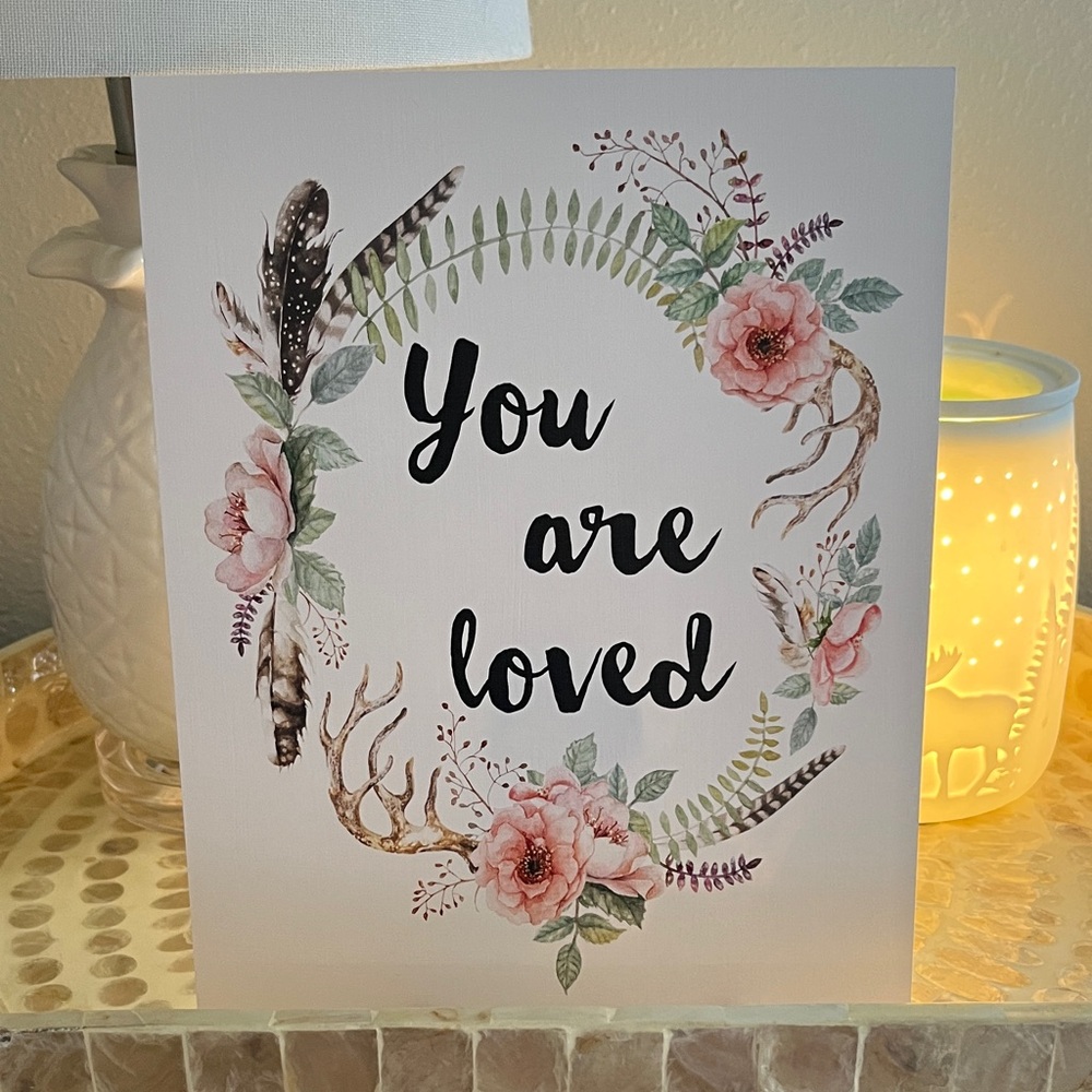 Floral 'You Are Loved' Art Print